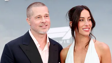 brad pitt and girlfriend ines out in new york for F1 movie premiere