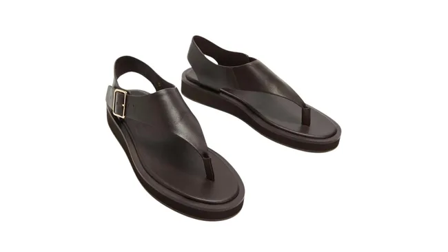 Women's chocolate leather sandals