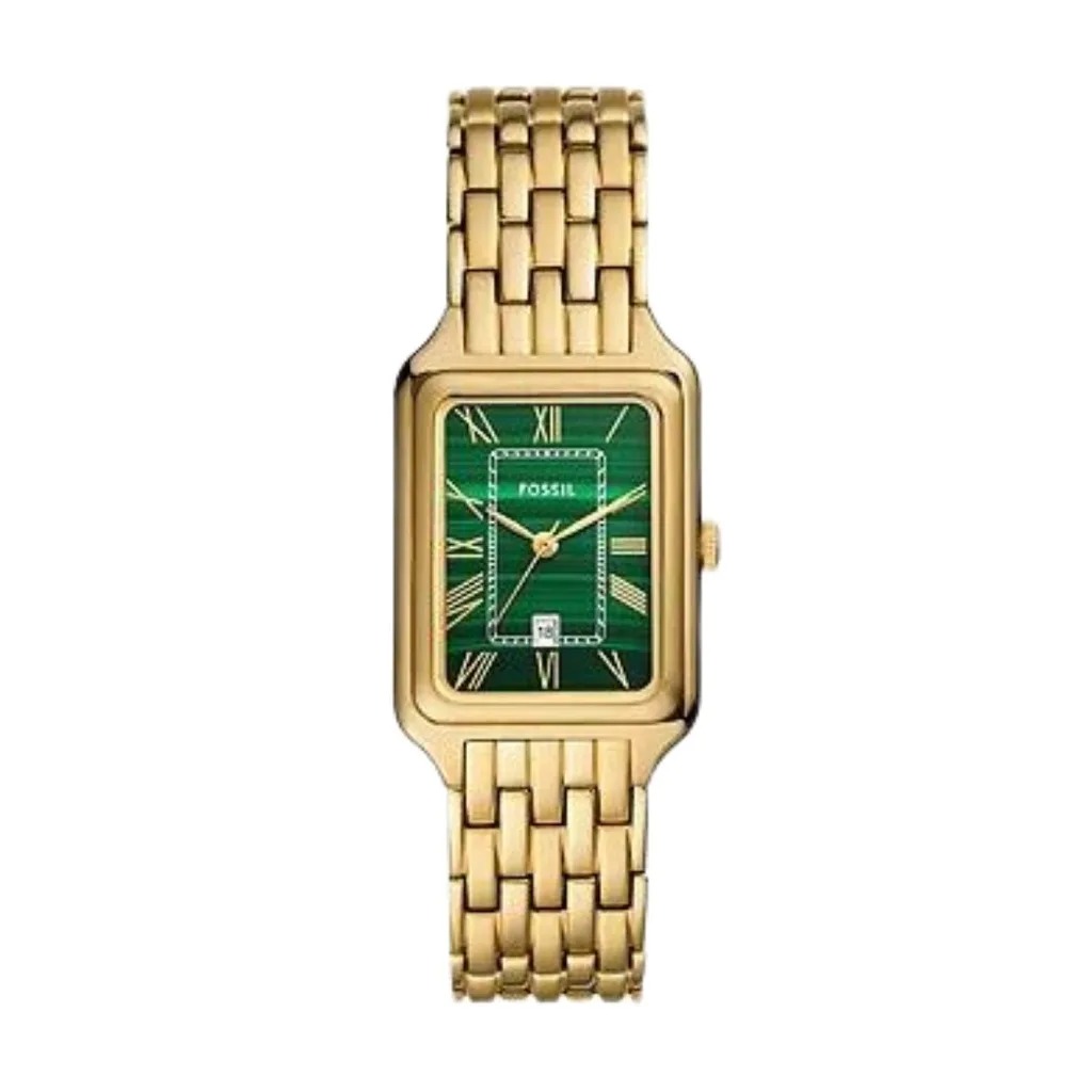 fossil gold and emerald watch