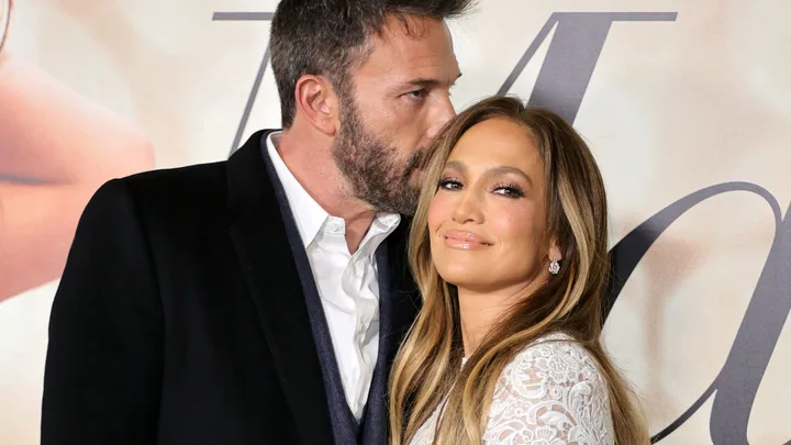 (L-R) Ben Affleck and Jennifer Lopez attend the Los Angeles Special Screening of "Marry Me" on February 08, 2022 in Los Angeles, California.