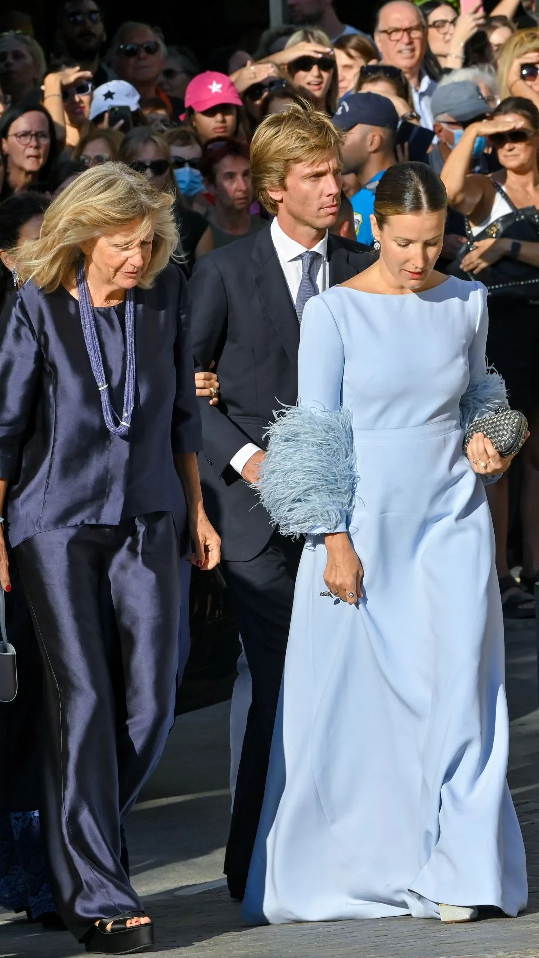 Christian of Hanover and wife Alessandra of Osma arrive at the Metropolis Greek Orthodox Cathedral.