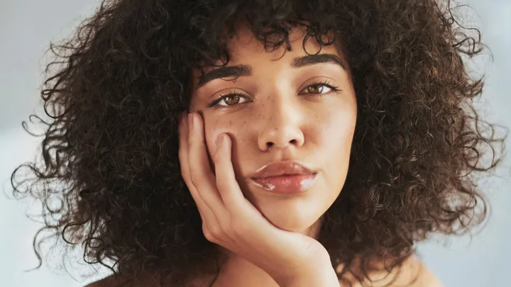 A close up of a woman's face