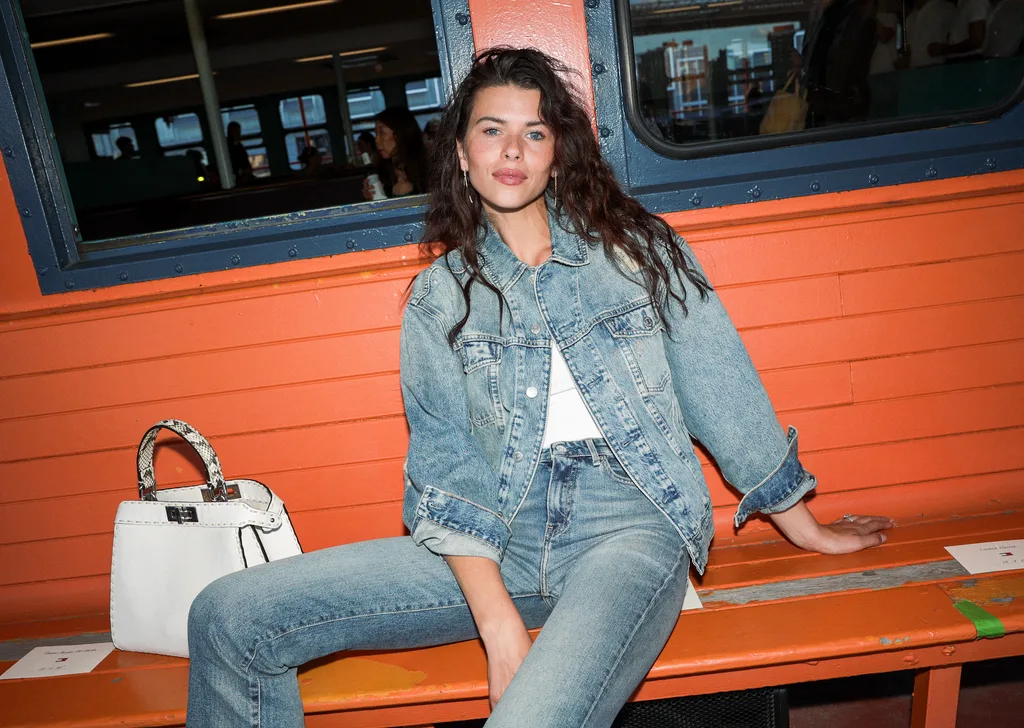 Georgia Fowler front row at the Tommy Hilfiger show