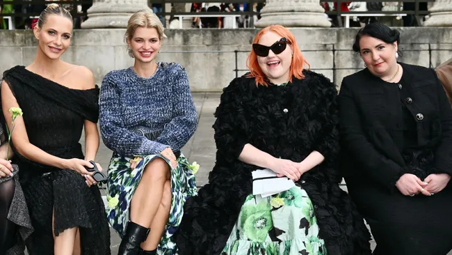 Poppy Delevingne, Pixie Geldof, Beth Ditto and Lena Dunham attend the Erdem show