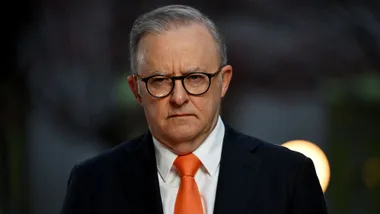 Prime Minister of Australia, Anthony Albanese during post budget media interviews at Parliament House on May 15, 2024 in Canberra, Australia.