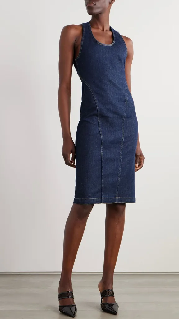 denim midi dress for spring