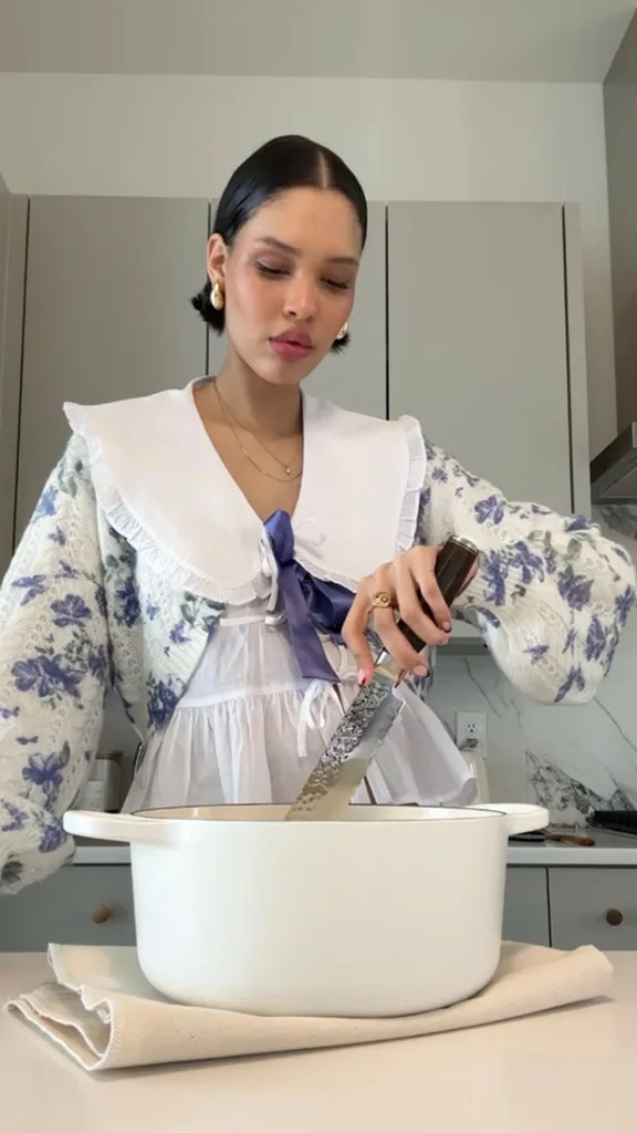 Nara Smith making food "from scratch" on TikTok 