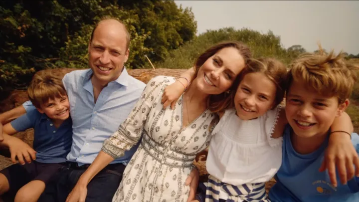 Kate Middleton Prince William and their children in the video released by Kensington Palace