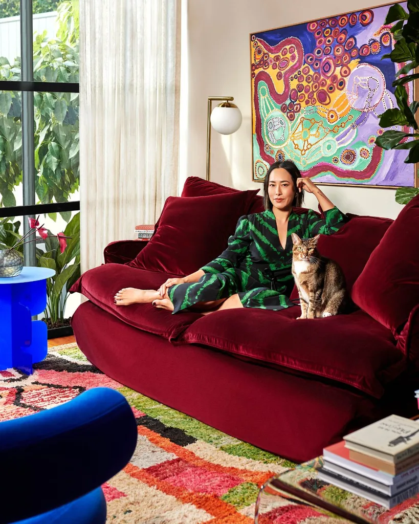 Melissa Leong Home Marie Claire Lifestyle 10 2024. In her living room.