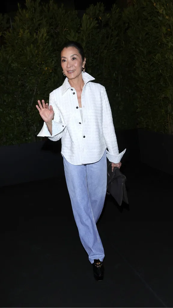 Michelle Yeoh attends the Bottega Veneta Summer 25 fashion show