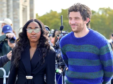 Ayo Edebiri and Josh O'Connor attend the Loewe show