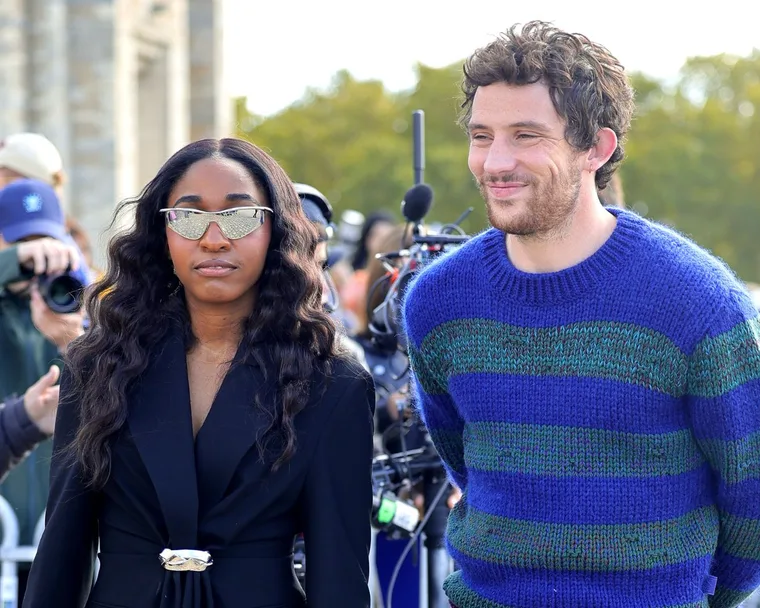 Ayo Edebiri and Josh O'Connor attend the Loewe show