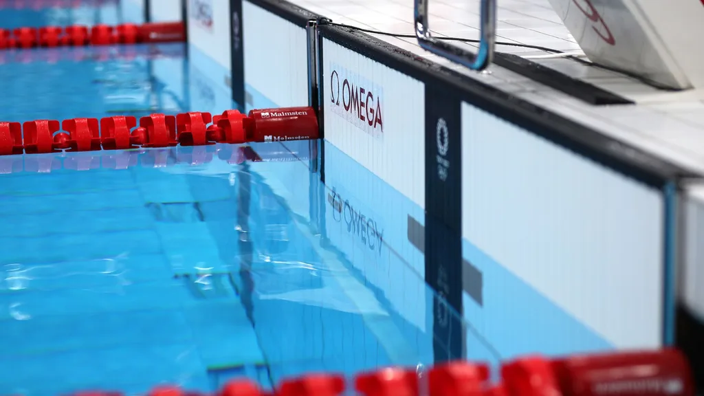 the swimming touch pads time keeping at the olympics