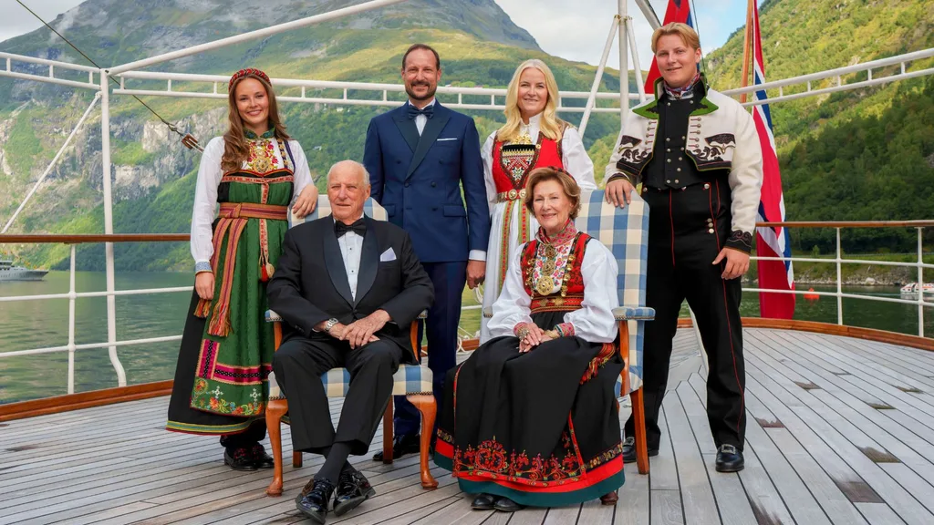 The Norwegian Royal Family at Princess Margaret Louise's wedding. 