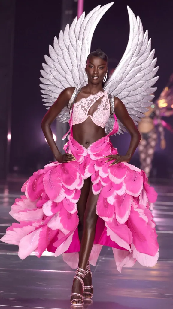 Anok Yai walks the runway for the Victoria's Secret Fashion Show 2024