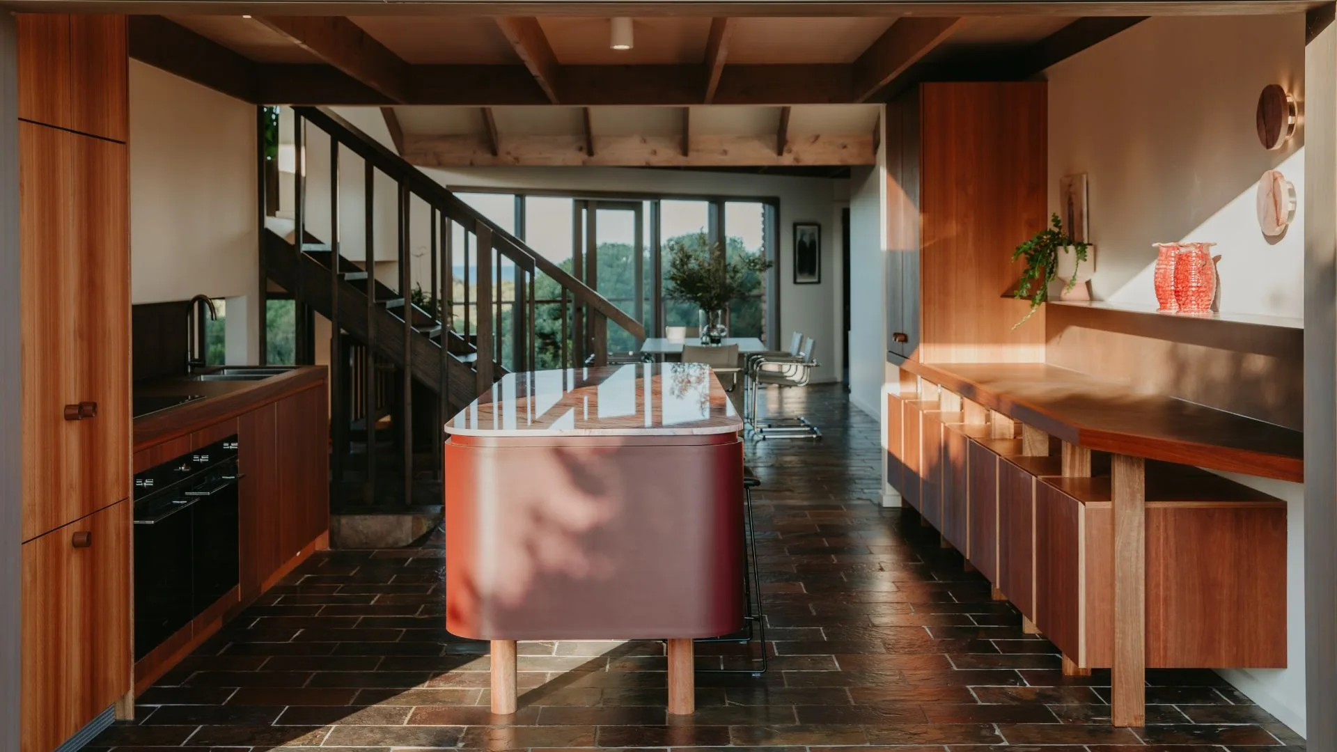 The 80s style kitchen from interior design-led hotel Camilo House.