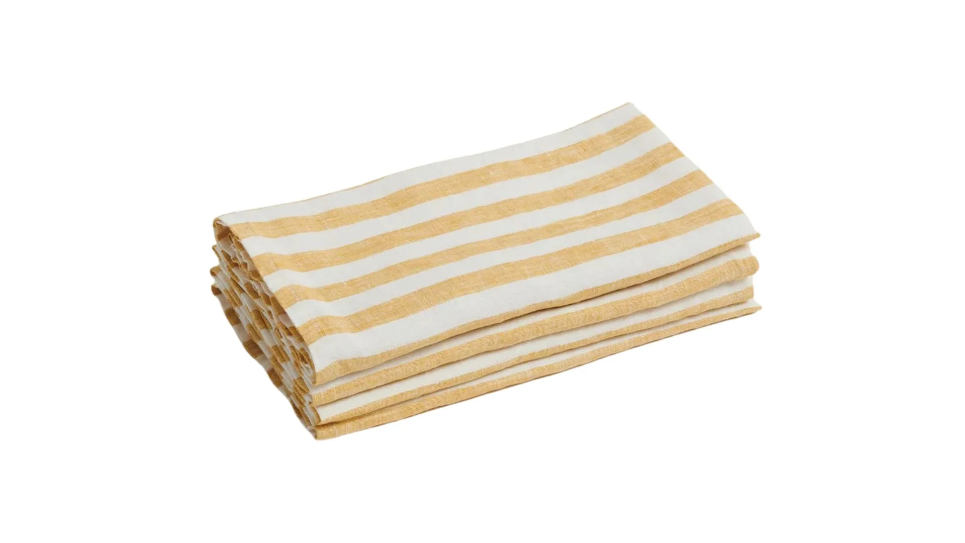 Carlotta + Gee linen napkin set of 4 in Yellow Stripes