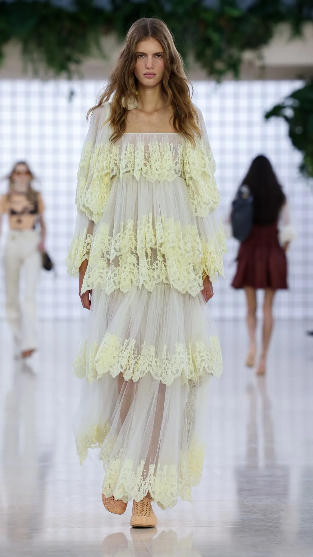 A model walks the runway during the Chloé Womenswear Spring-Summer 2025 show as part of Paris Fashion Week.