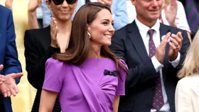 Kate Middleton fashion 2024: Catherine, Princess of Wales, Patron of The AELTC smiles in the Royal Box ahead of the Gentlemen's Singles Final between Novak Djokovic of Serbia and Carlos Alcaraz of Spain during day fourteen of The Championships Wimbledon 2024