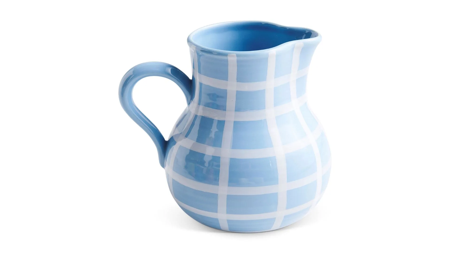 Coquette aesthetic décor light blue checkered jug