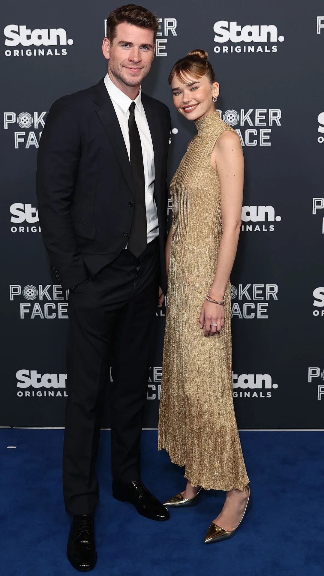 Liam Hemsworth and girlfriend Gabriella Brooks attend the Australian Premiere of Poker Face November 15, 2022 in Sydney