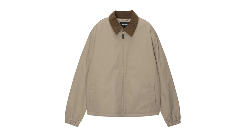 Pull and Bear Contrast Collar women's barn jacket The Iconic
