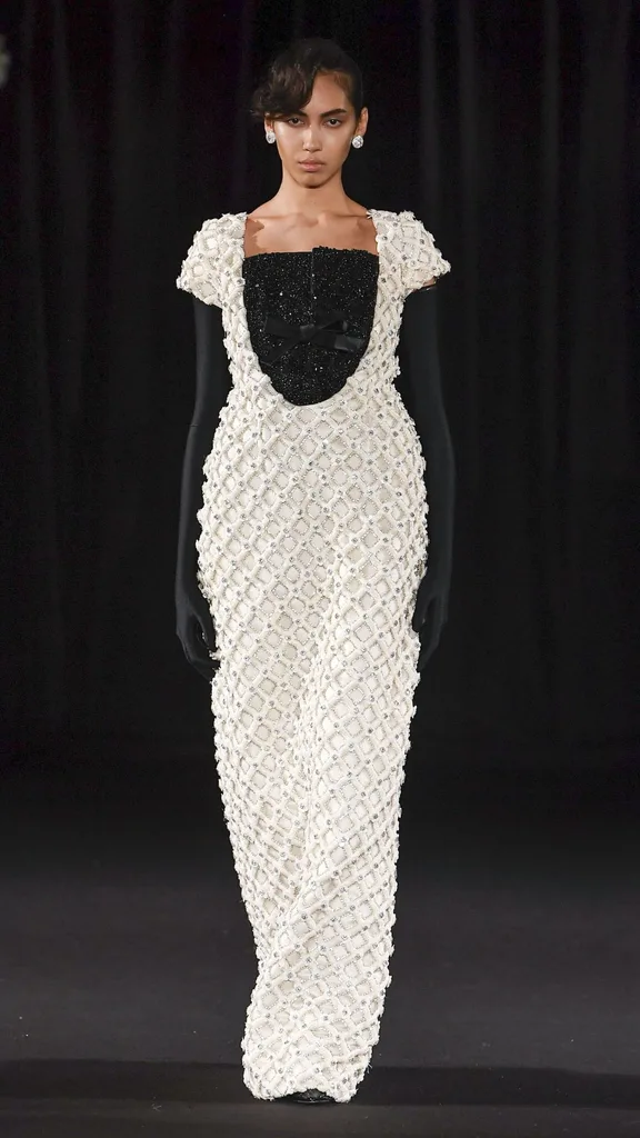 A model walks the runway at the Richard Quinn fashion show during London Fashion Week September 2024 Spring/Summer 2025