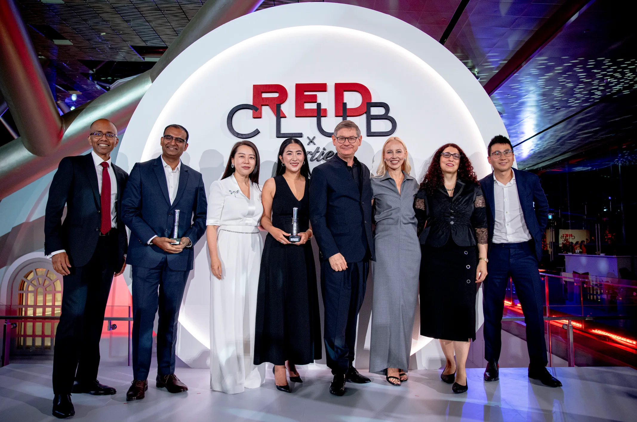 From left to right: Suresh Cuganesan, Suraj Nandakumar, Lu Zhang, Didi Gan, Cyrille Vigneron, Yanina Novitskaya, Jumana Zahalka and Richard Li. Image courtesy of Cartier