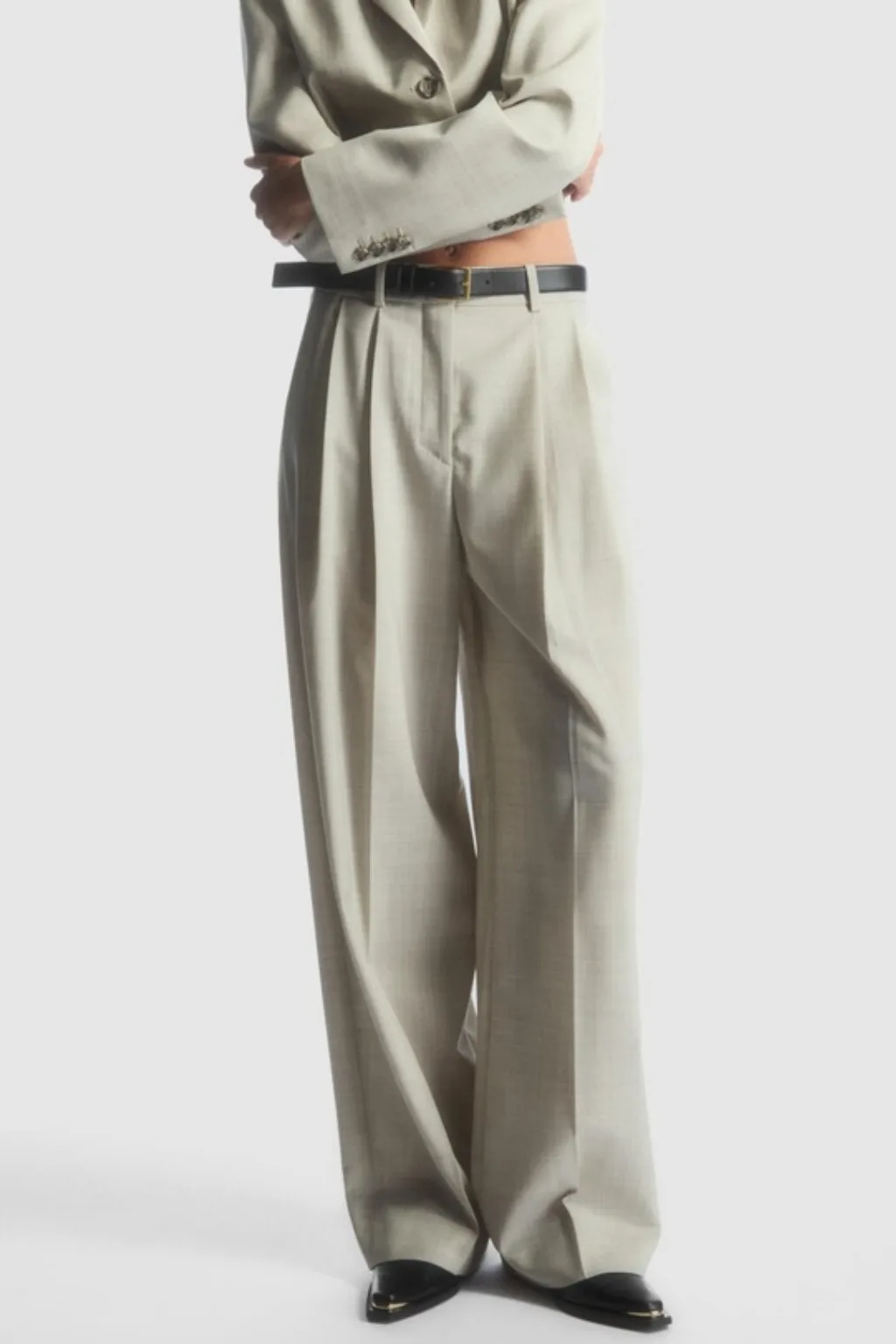 COS Wide-Leg Tailored Wool Trousers