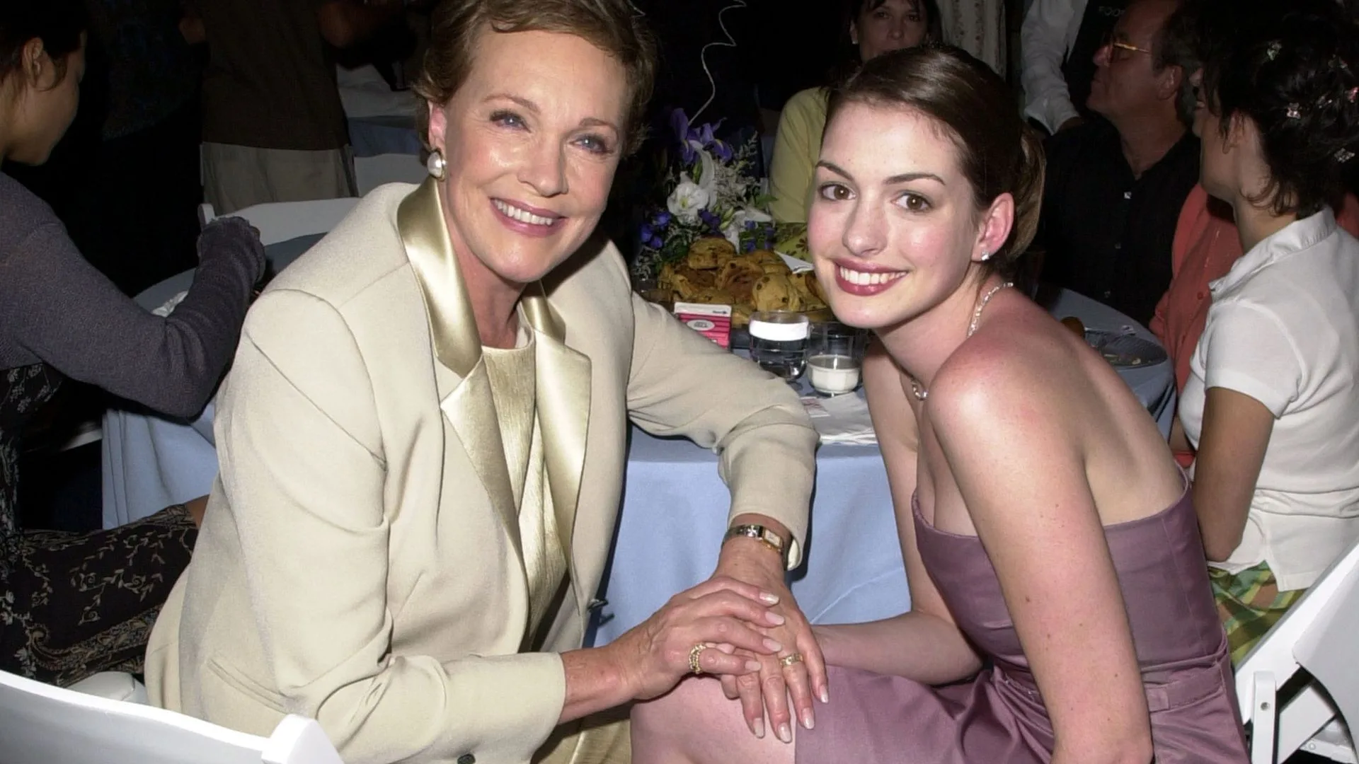 Julie Andrews & Anne Hathaway at the Princess Diaries Premiere After Party. 