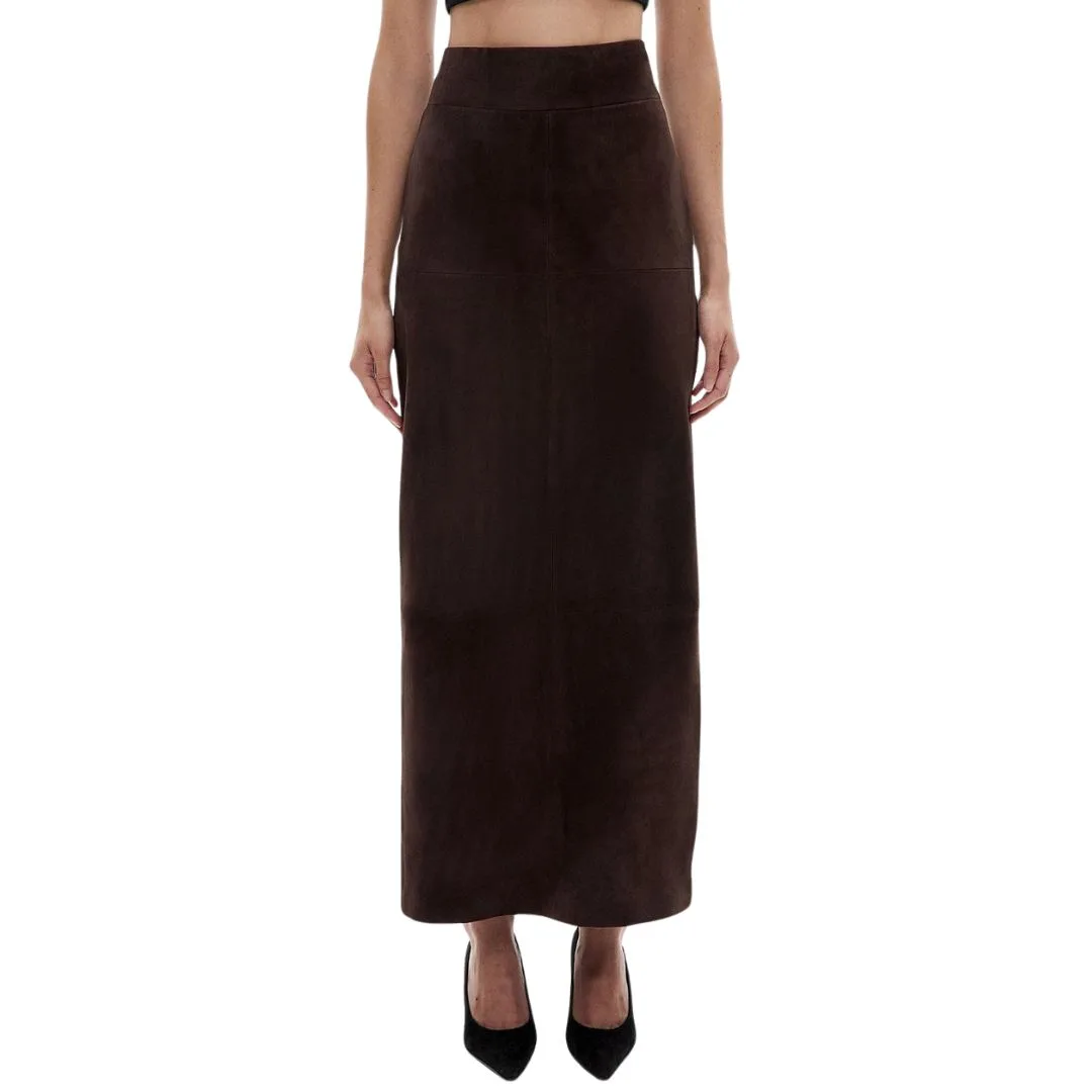 brown-suede-skirt