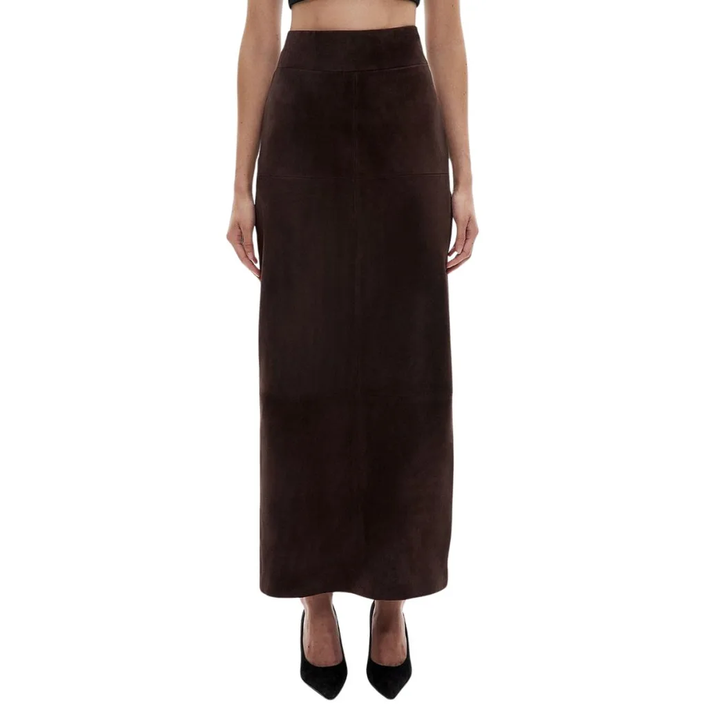 brown-suede-skirt