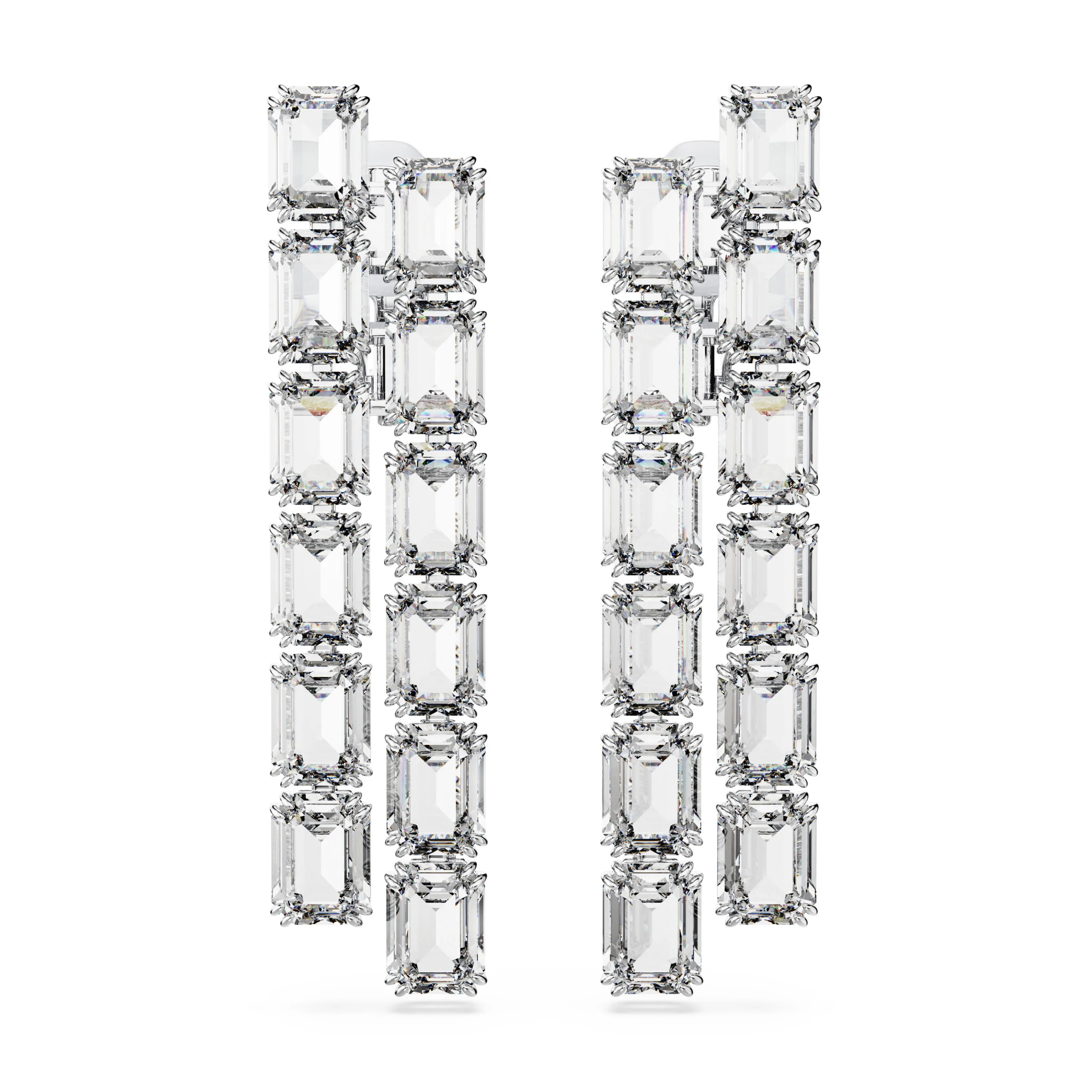 Swarovski Millenia Rhodium Plated Clip Earrings