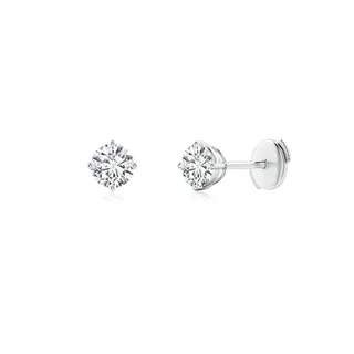 Basket-Set Solitaire Diamond Stud Earrings