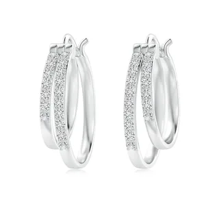 Classic Diamond Studded Double Hoop Earrings