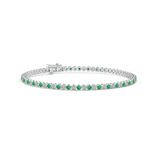 Classic Round Emerald and Diamond Tennis Bracelet