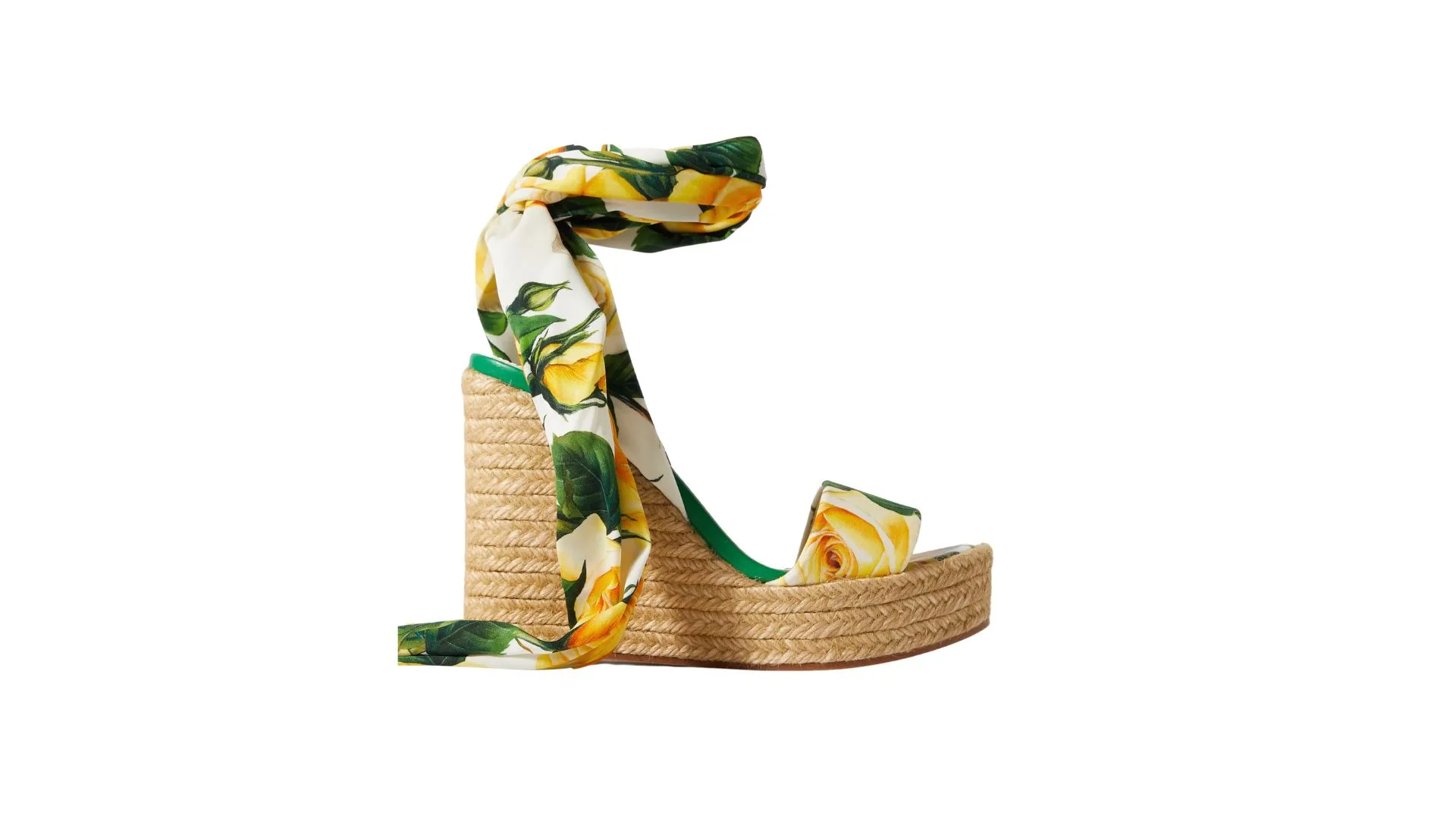 Dolce and Gabbana Lolita floral print espadrille wedge sandals