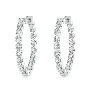 Floating Diamond Inside-Out Hoop Earrings