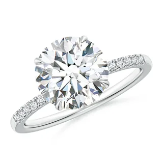 Lab Grown Round Diamond Hidden Halo Engagement Ring