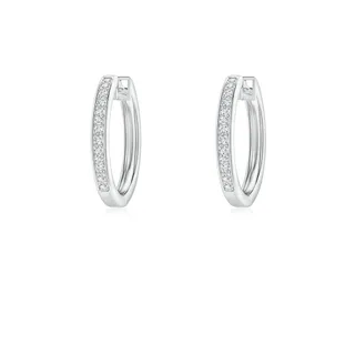 Pave-Set Diamond Hinged Hoop Earrings