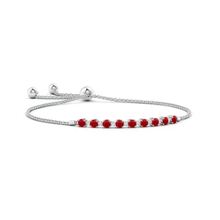 Ruby and Diamond Tennis Bolo Bracelet