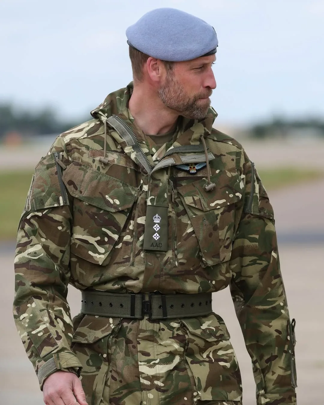 A man wearing military clothing. 