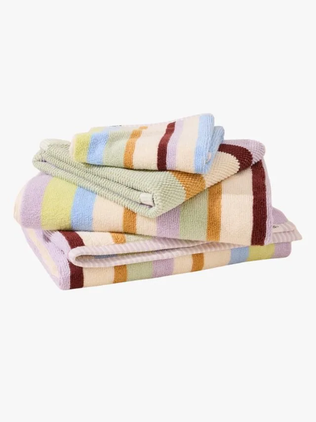 Black Friday Home Sales_SHEET SOCIETY Tommy Cotton Poppy Stripe Hand Towel