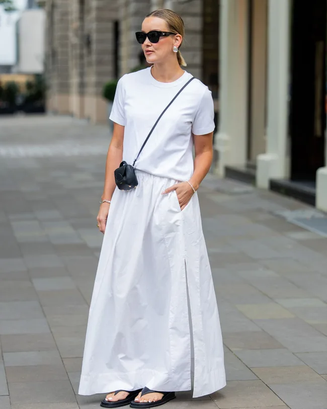 how to style a long skirt outfit ideas