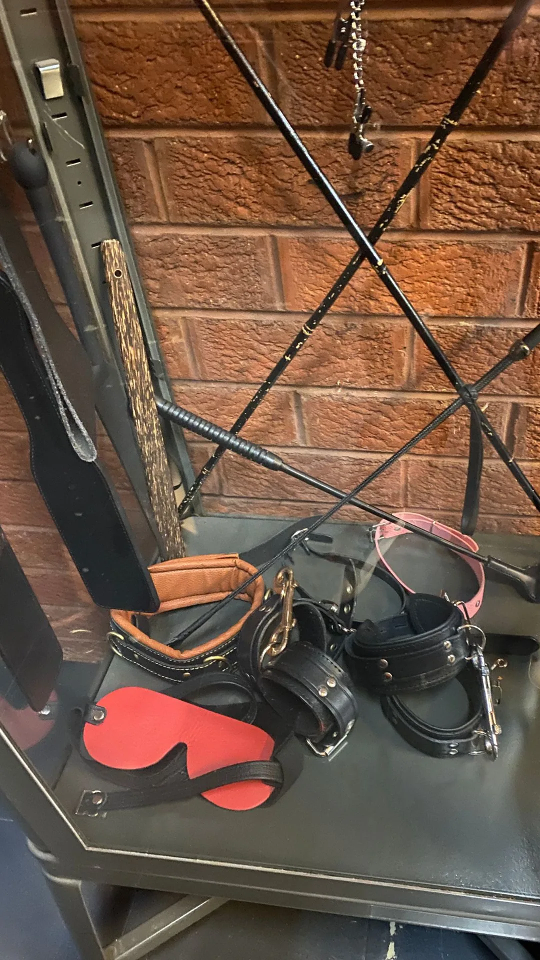 BDSM toys and a sex swing