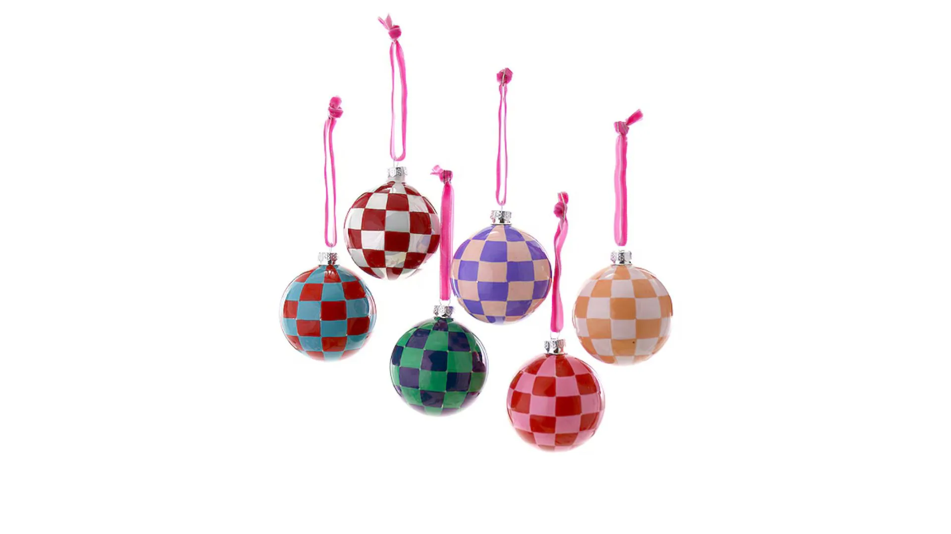 Checkered Medium bauble ornament set