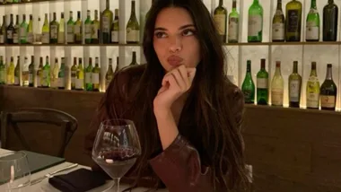 kendall Jenner drinking wine