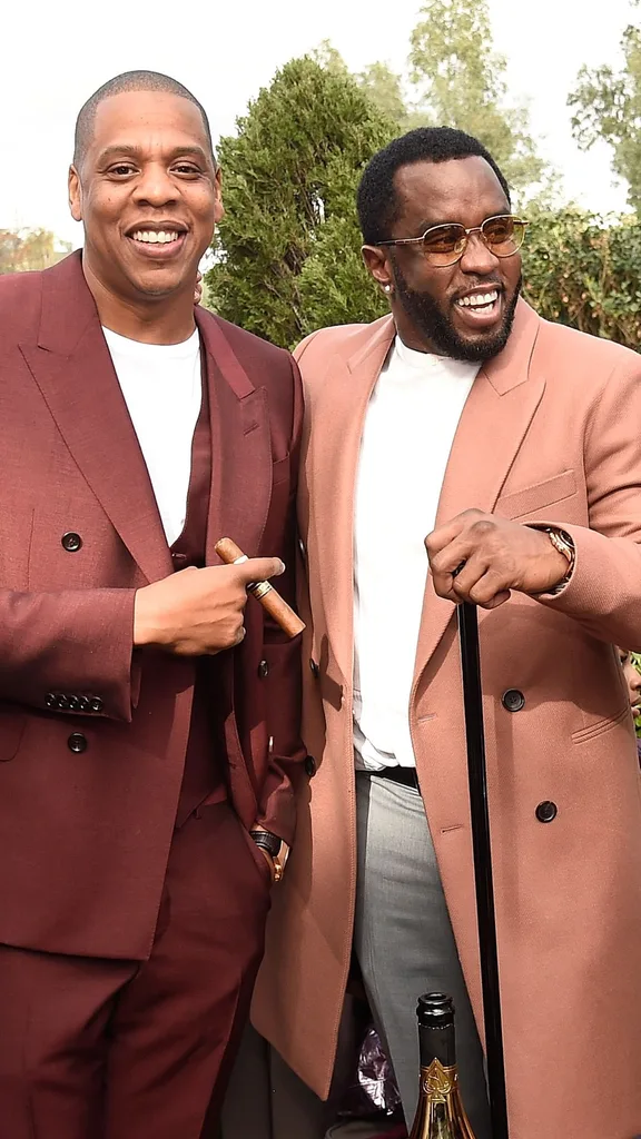 Jay Z and Sean Combs attend 2017 Roc Nation Pre-GRAMMY brunch
