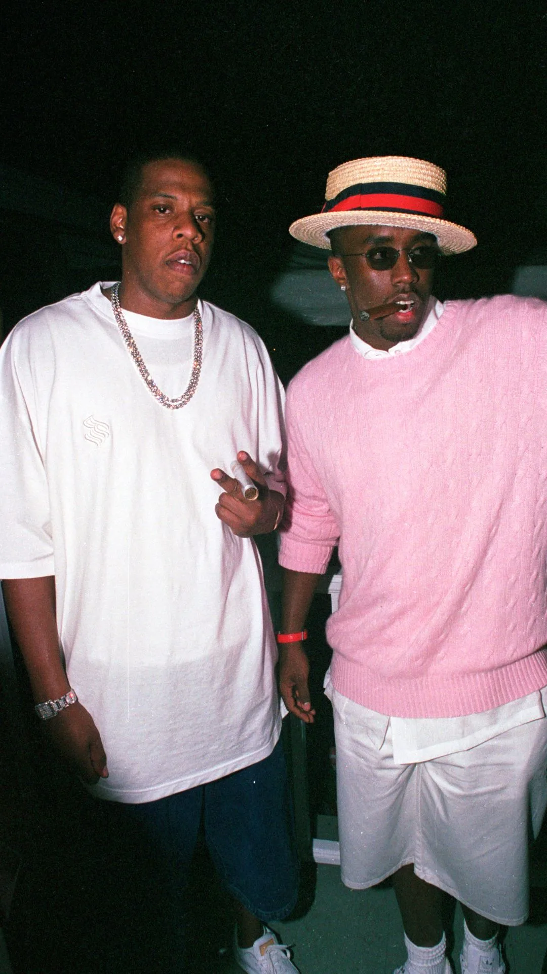 Jay Z and Sean Combs at Bonnie Fullers Party in the Hamptons 2000