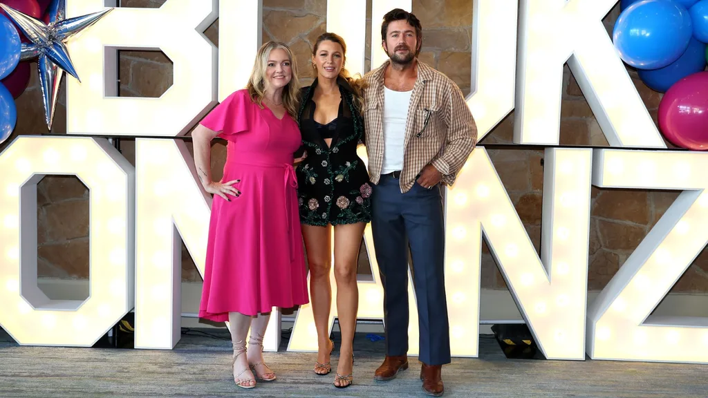 Colleen Hoover, Blake Lively and Brandon Sklenar